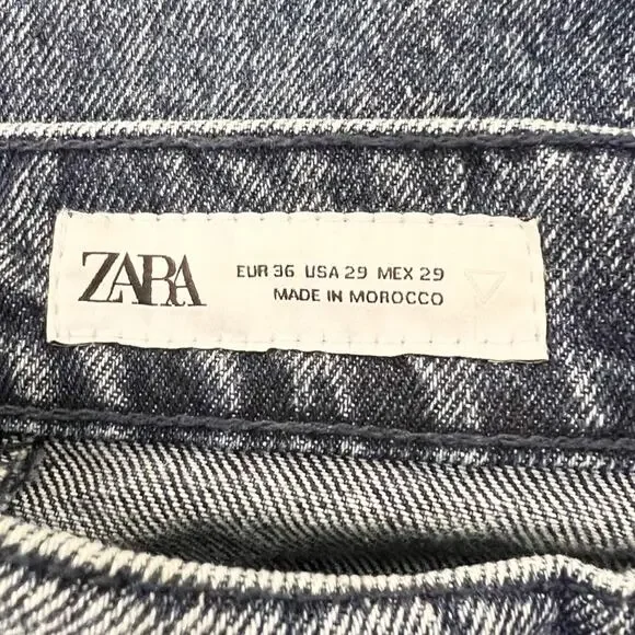Zara Cargo Pocket Baggy Jeans Blue Size 29 - Picture 4 of 5